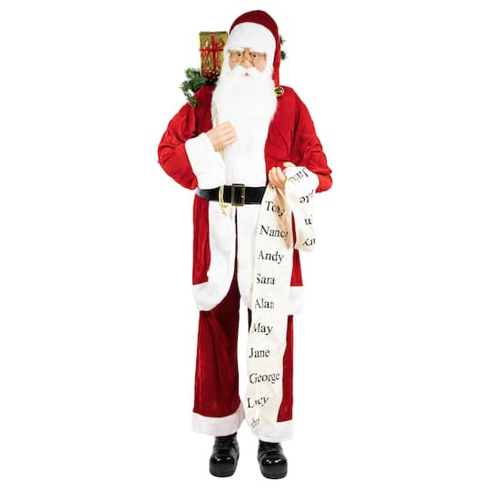 Northlight 72" Red & White Santa Claus with Naughty or Nice List Christmas Figurine | Michaels®
